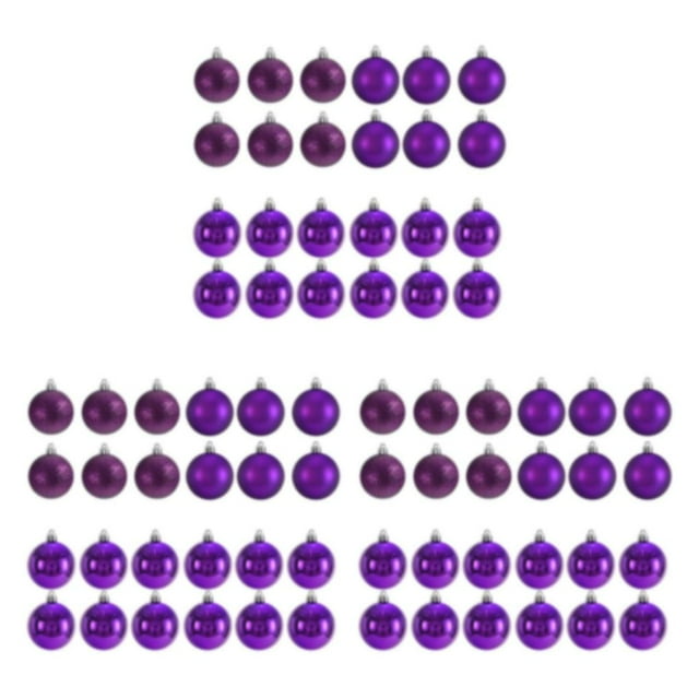 Ruiboury 24x Easy To Christmas Decorations Hanging Balls Pendant Effective For Home Decor purple 3Set