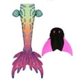 thumbnail image 1 of Mermaid Tails Elasticity Swimwear Can Add Monofin for Kids Girls Swimmable Tail Cosplay Mermaid Costumes, 1 of 7