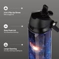 thumbnail image 4 of TAL 24oz Stainless Steel 2-in-1 Straw and Chug Water Bottle with Push Lid, Black Space, 4 of 13