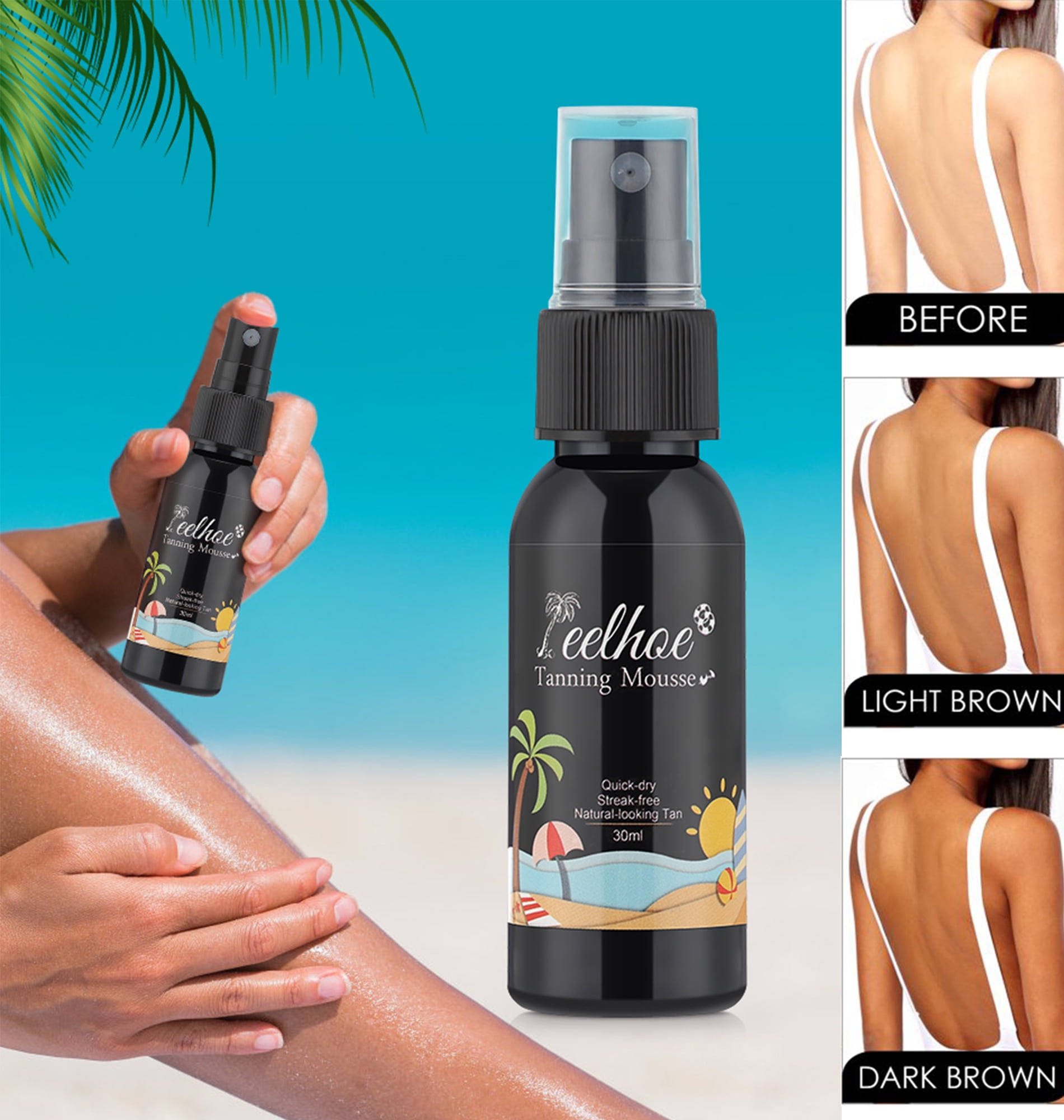Sunless Tanning Spray Self Tanning Spray - 100% Natural, Fast, 2 Hour Sunless Tanner Spray, Water Resistant, Non-Greasy, Gradual Sunless Indoor Tanner with Tan