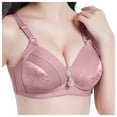 thumbnail image 2 of Comfort Bras for Women Wirefree Back-Smoothing Bra Feature V-Neck Nursing Bra Style W-757 Hook and Eye Closure Bralettes Wine XL, 2 of 4