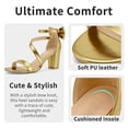 thumbnail image 4 of Ecetana Women's High Heel Sandals with Bow Strappy Chunky Heel Dress Shoes for Party Wedding, 4 of 7