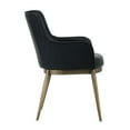thumbnail image 3 of Maklaine 19" Modern Faux Leather Dining Armchair in Vintage Black, 3 of 7