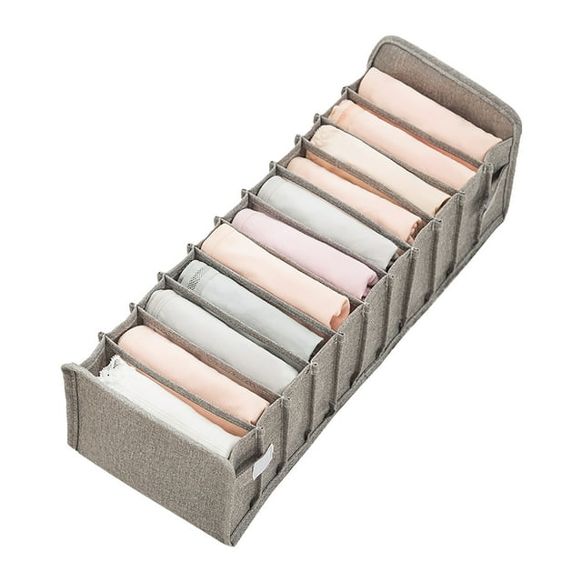 Fiudx Caja para Guardar Ropa Interior, Organizador de Sujetadores de 7 Rejillas, Cajón para Ropa Interior de 11 Rejillas, Compartimentos Especialmente Diseñados, Tela Resistente, Organizador de Armar