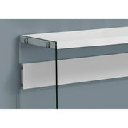 Monarch Specialties Contemporary Accent Console Table with Tempered Glass, White
