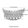 thumbnail image 4 of FEEL STYLE Dental Grills Set For Unisex Bling AAA+ Micro Zircon Silver-Plated Copper Top Bottom Teeth Grillz Hip Pop Jewelry, 4 of 8