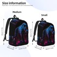 thumbnail image 2 of Disketp Futuristic Purple Panther print Canvas Backpack Lightweight Travel Daypack Student Rucksack Laptop Backpack-Small, 2 of 5
