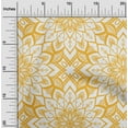 thumbnail image 2 of oneOone Cotton Cambric Mustard Yellow Fabric Asian Bohemian Quilting Supplies Print Sewing Fabric By The Yard 56 Inch Wide, 2 of 5