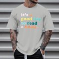 thumbnail image 2 of T-Shirt Homme Été Décontracté Imprimé Usa T-Shirt Blouse Col Rond Manches Courtes Tee-Shirts Homme Gris TG, 2 of 4