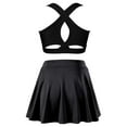 thumbnail image 2 of TSSOE Kids Girls 2 Piece Summer Outfits Crop Tank Tops with A-Line Skirts Set Tennis Golf Sports Suit Black 14, 2 of 6