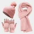 thumbnail image 1 of Gorro, bufanda y guantes para adultos, conjunto de tres piezas, para otoño e invierno, resistente al frío, cálido y grueso, funda de gorro de punto, 1 of 6