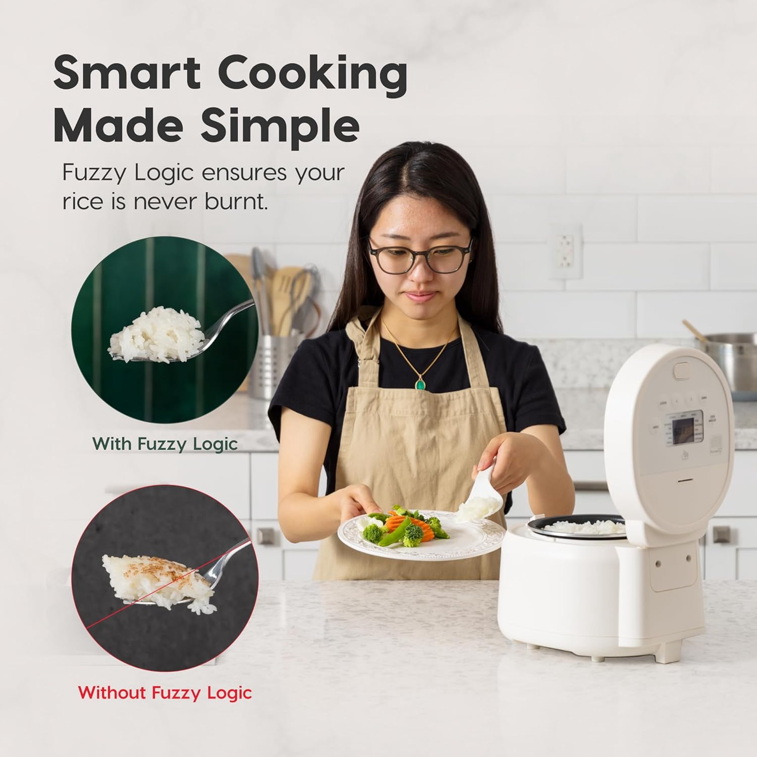 IRIS Micom Japanese Rice Cooker, 3-Cup Uncooked/6-Cup Cooked, Recipe Presets, Slow Cooker, Steamer