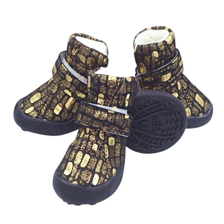 Purrfect 4Pcs Dog Sneakers Stone Pattern Bronzing Design Wear-resistant Universal Pet Dog Sports Shoes Pet Product
