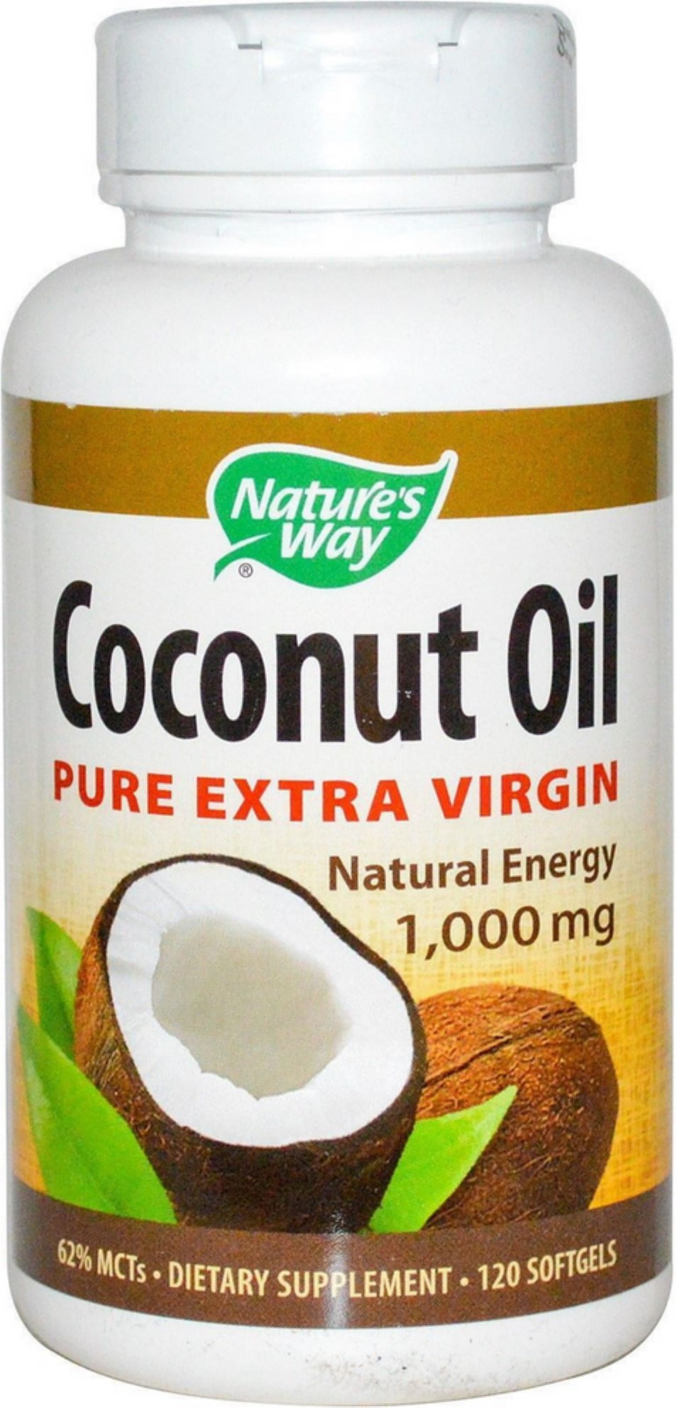Nature's Way Coconut Oil Pure Extra Virgin Softgels 1000 mg 120 ea