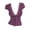 Purple, variant on V Neck Tops for Women Slim Fit Blouse Short Sleeve Top 2026 Fashion Casual Summer Daily Wear Outfits by Yigetop Black L