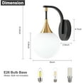 thumbnail image 5 of 1-Light Bathroom Wall Sconce Light,Black and Gold Vanity Lighting with White Milk  Glass Shade, Vintage Wall Light Fixture Wall Lamp Wall Mount Light for Bedroom Hallway, 5 of 18