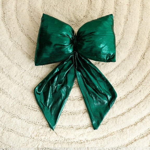 sruoe Christmas Bows, Christmas Tree Topper Bow, Wreath Bows Xmas Ornaments, Christmas Tree Accessories, Indoor Outdoor Hoiday Decor, Long Streamer Ribbon for Farmhouse Christmas Decoration, Green