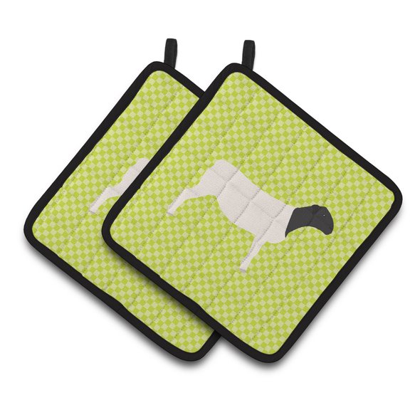 Caroline's Treasures Dorper Sheep Green Pair of Pot Holders