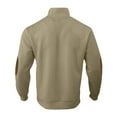 thumbnail image 4 of Dwelliawo Mens Casual Knitted Pullover Sweater Stand Collar Casual Quater Button Sweater with Elbow Patches Long Sleeve Fall Winter Pullover Sweater Khaki 2XL, 4 of 6