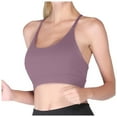 thumbnail image 2 of Sujetador deportivo con espalda en Y para mujer: sujetador de yoga con tirantes acolchados y sujeción media, copas extraíbles, nailon y spandex, tallas S-XL, 2 of 5