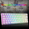 thumbnail image 5 of UK Layout 60% True Mechanical Gaming Keyboard Type C Wired 62 Keys LED Backlit USB Waterproof Keyboard 14 Chroma RGB Backlight Full Anti-ghosting Keys for Computer/PC/Laptop/MAC (White/Red Switch), 5 of 5