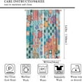 thumbnail image 2 of Ocean Curtains Colorful Geometric Pattern Ocean Animals Sea Turtle Fish Bedroom Living Room Bathroom Blackout Rod Pocket Decoration Window Drapes 2 Panels W21xL63in, 2 of 6