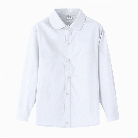 WUANDIXFA Boys Dress Shirts Boys Oxford Dress Shirts Long Sleeve Button Down Shirt Formal, Wedding, Graduation, Shchool, Holiday,White,14-15 Years