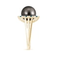 thumbnail image 3 of Angara Tahitian Cultured Pearl and Blue Diamond Ring in 14K Yellow Gold for Women | June Birthstone Jewelry for Her, 3 of 8