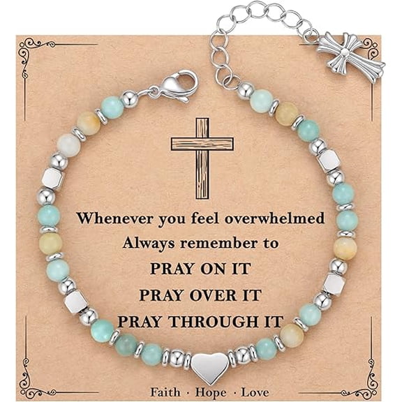 Easter Gifts for Teens Girls Kids Adults, Christian Gifts for Women, Religious Cross Bracelet Jewelry, Faith Confirmation Baptism Christmas Birthday Gifts for Women
