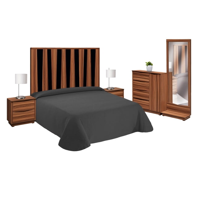 Recamara King Size Kessa Muebles Martina Nogal