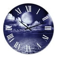 thumbnail image 2 of Designart 'Full Moon In Cloudy Night Sky V' Nautical & Coastal Wall Clock, 2 of 5