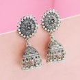 thumbnail image 2 of Pendientes colgantes con borlas y borlas de campana de plata , pendientes étnicos de moda, 2 of 9