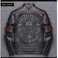 thumbnail image 3 of CC Shop.Brand skull cowhide coat.Y2K black slim genuine leather jacket,Rider leather cloth.Chaqueta de cuero esqueleto, 3 of 4