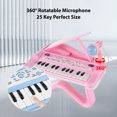 thumbnail image 3 of Keyboards 25 Key Electronic Keyboard Piano Mini Musical Instrument with 360 Degrees Rotatable Microphone Portable Music Piano Keyboard 15 Function Keys Gift for Beginners Keyboards, 3 of 7