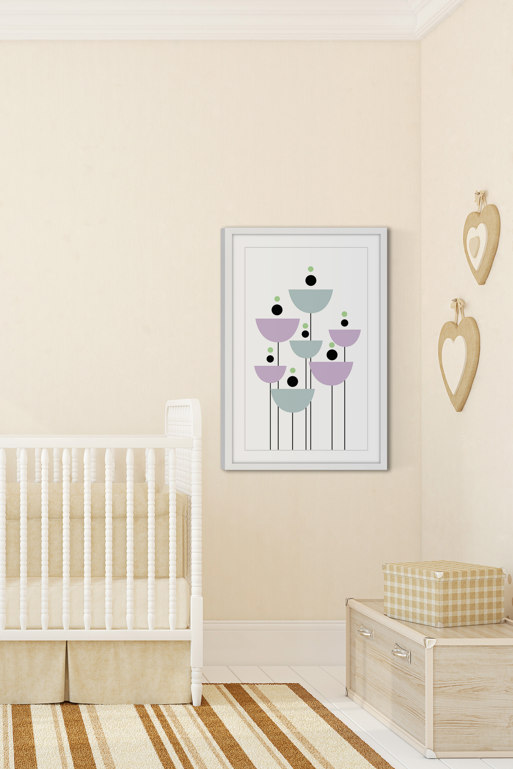 "Bowl Flowers" Framed Painting Print