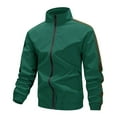 thumbnail image 1 of Dagegui Mens Hiking Jackets Stand Collar Windbreaker Softshell Jacket Fall Windproof Zip Up Coat with Pockets Green L, 1 of 4
