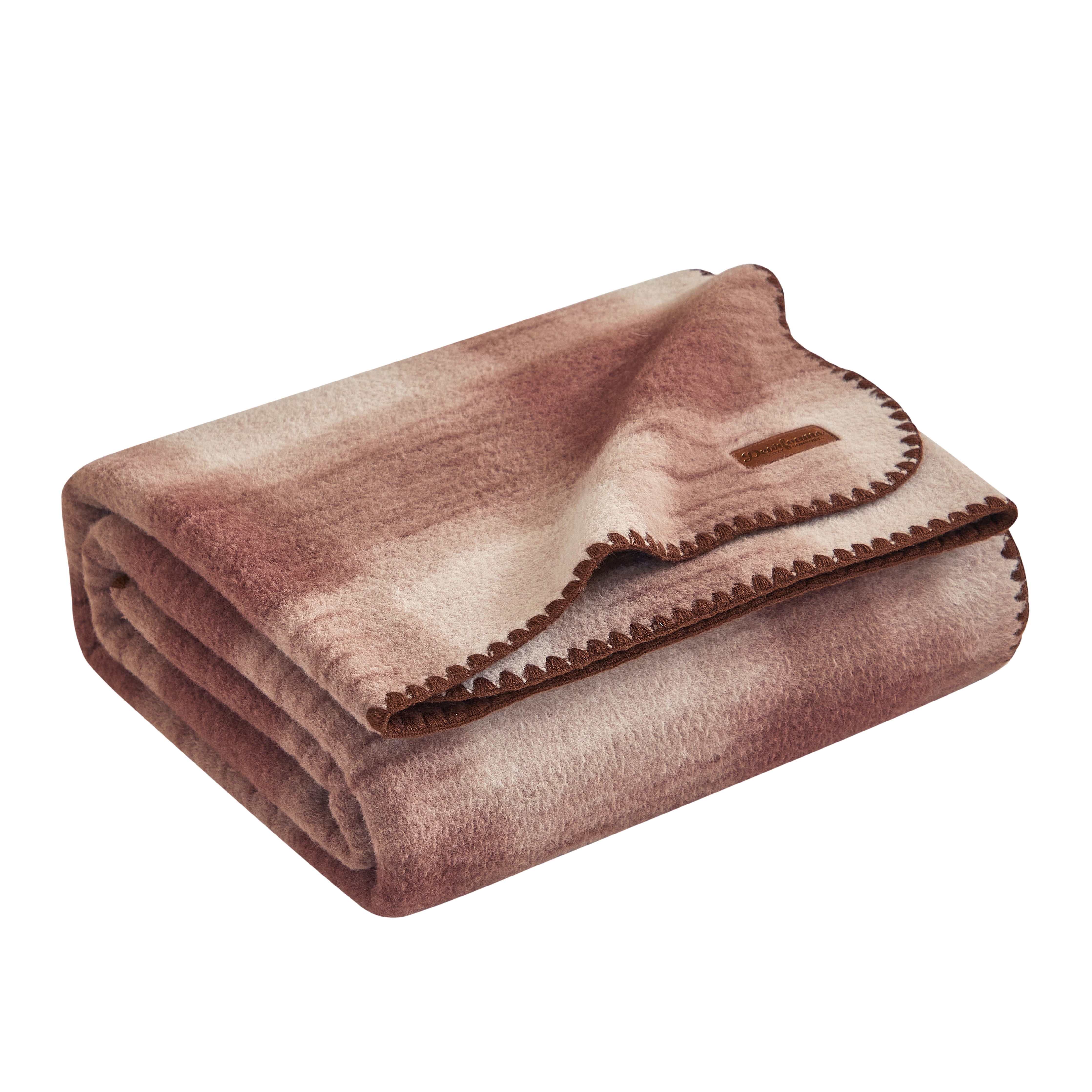 Dearfoams Reversible Faux Wool Oversized Couch Throw Blanket, Chocolate, 50 x 70 in