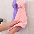 thumbnail image 5 of Injueey Lindo Cara Toalla de Mano Coral Terciopelo Limpiar Colgante Limpieza Toallas y Paños Violeta Injueey JJ3870-01, 5 of 5