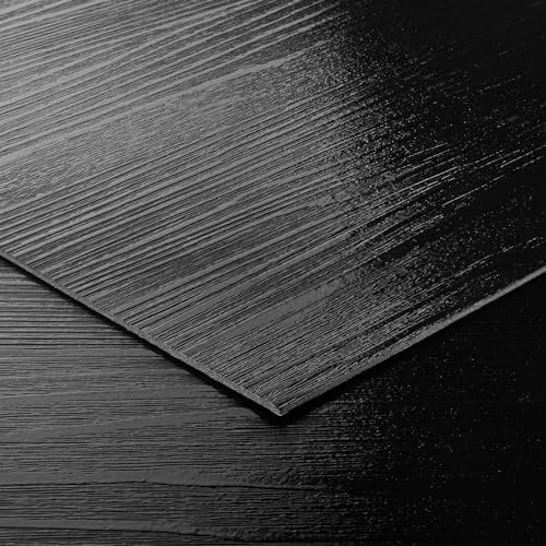 Black Peel and Stick Floor Tile Vinyl Flooring 12x12 4-Tiles Luxury Faux Hard Flooring Kitchen Stick Floor Tiles for Bathroom Self Adhesive Laminate Flooring Sheet
