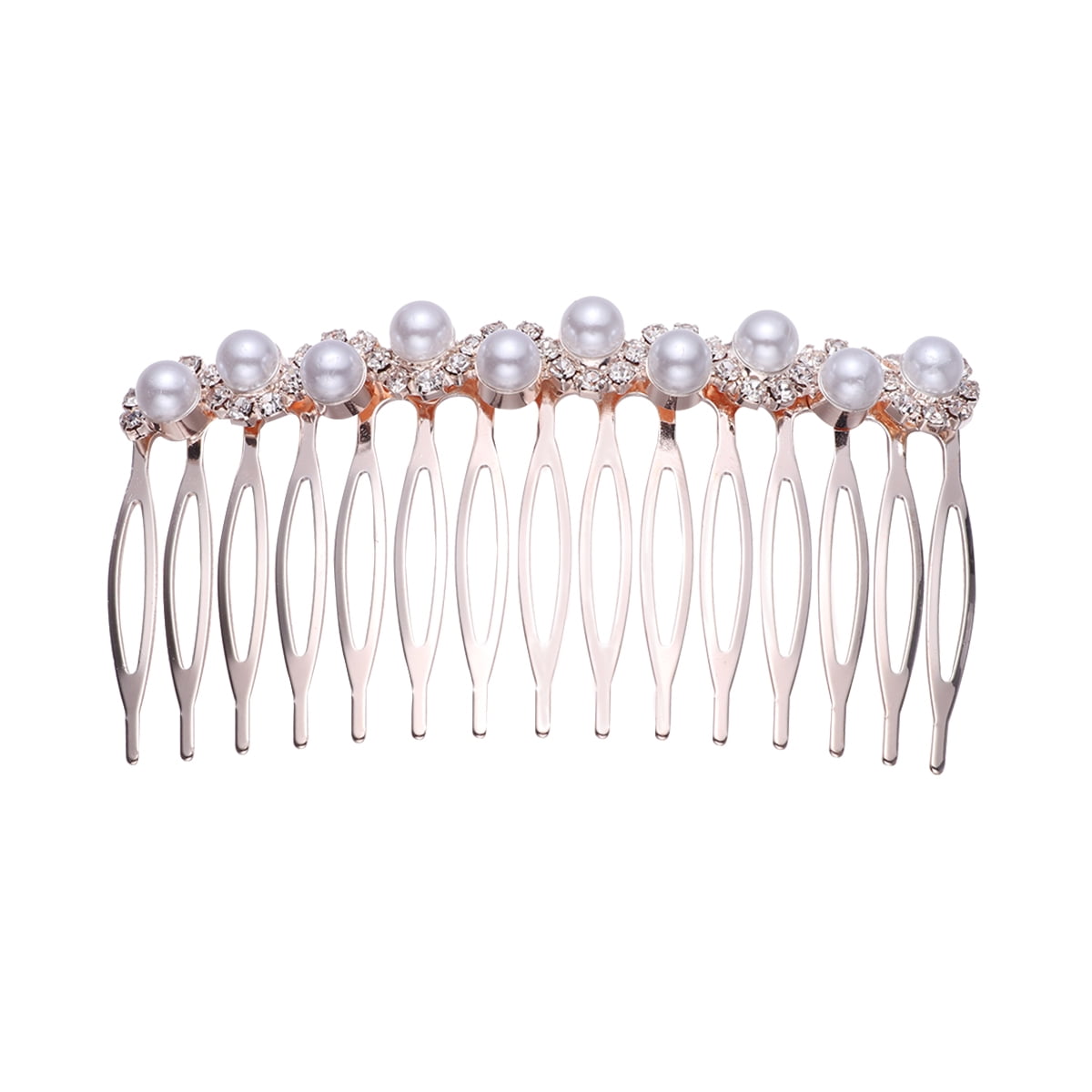 1PC Wave Row Pearl Hair Comb Rhinestone Inlay Headdress Alloy Insert Comb Bridal Hair Accessories Hair Decoration