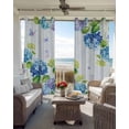 thumbnail image 3 of Blue Hydrangea Floral Blackout Curtains for Bedroom - 84 Inch Long Light Blocking 2 Panels Set, Spring Butterfly Watercolor Flower Thermal Insulated Living Room Drapes Grommet Window Curtains 52"x84", 3 of 8