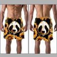 thumbnail image 3 of luoweisi Men's Beach Shorts Quick Dry Swim Trunks with Mesh Lining Panda Sunflower L, 3 of 5