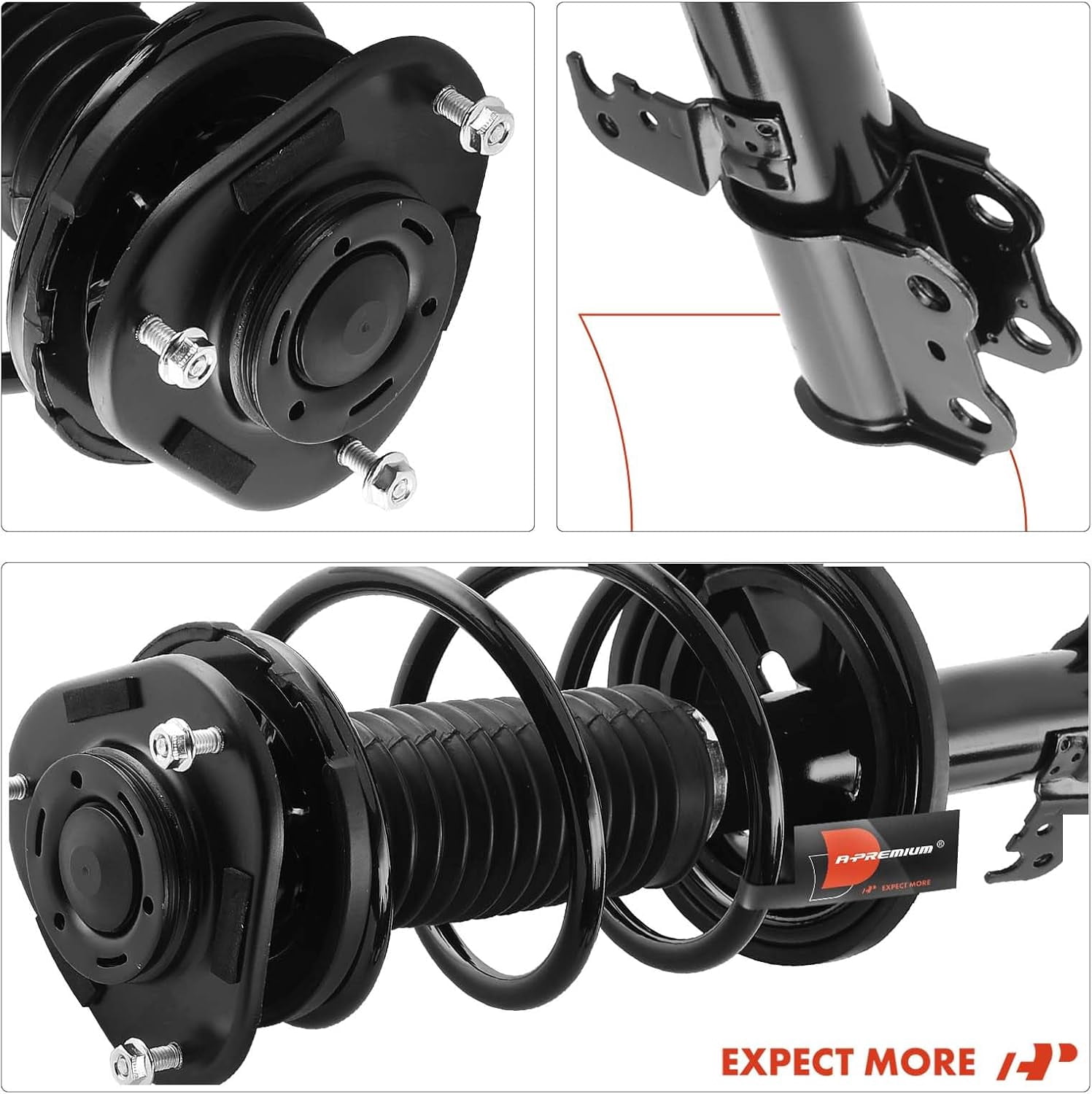 A-Premium Set of 2 Front Complete Strut w/Coil Spring Assembly Shock Absorber Compatible with Toyota Corolla 2003-2008