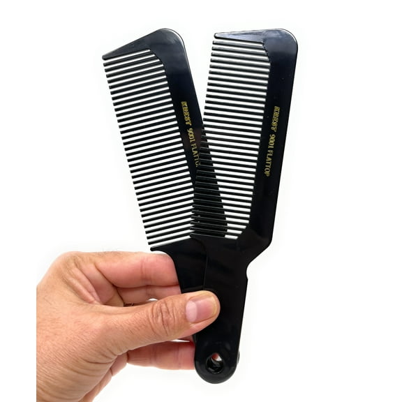 Krest 9001 Clipper 8.5 In.  Flat Top Comb Blending Hair Cutting Barber Stylist Made In The USA Black 2 Pc.