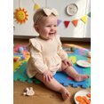thumbnail image 6 of RUINIXCW Newborn Baby Girl Smocked Romper Dress Infant Girls Spring Fall Winter Clothes Cotton Lien Outfit Puff Long Sleeve Bodysuit Headband Set, 6 of 10