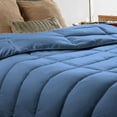 thumbnail image 3 of 1 Piece Luxury Long Box Pattern Comforter By D.N.G. BEDDINGS Premium Super Soft, All Season, 800 Thread Count, 100% Egyptian Cotton, Super King Size Medium Blue Color, 3 of 5