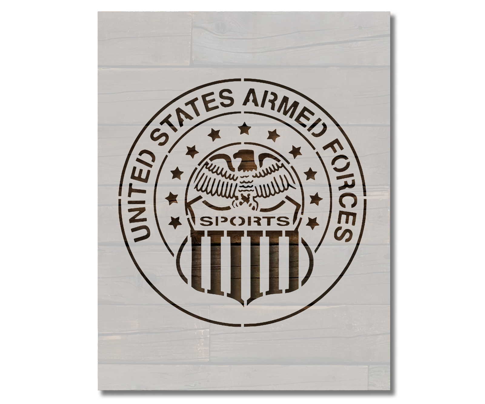 US Armed Forces Sports Stencil Template Reusable 8.5 x 11 Inches for