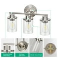 EDISHINE 3 Light Modern Bathroom Light Fixtures over Mirror, Brushed