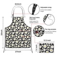 thumbnail image 3 of Black Daisy Flower Pattern Apron-Garden Aprons for Women with Pockets-Cotton Linen Waterproof Kitchen Cooking Gardening Aprons Adjustable for Kitchen,Cooking,BBQ and Salon 33x27 Inch, 3 of 6