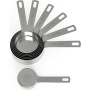 Chef Pomodoro Stainless Steel Measuring Cup Set, Nested and Stackable with 7 Pieces